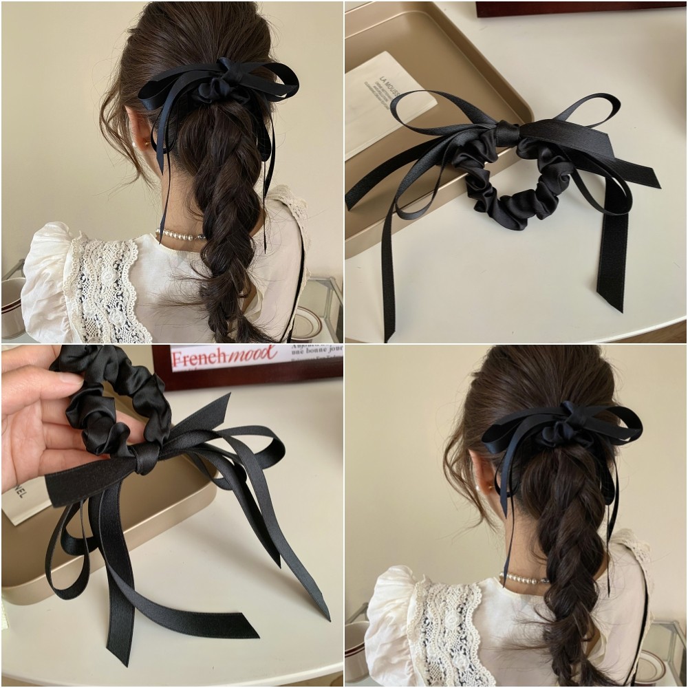 Ruy Băng Nơ Tóc Đơn Giản Đầu Bóng Thấp Đuôi Ngựa Đầu Cô Gái Đa Năng Phụ Kiện Tóc Cho Nữ
