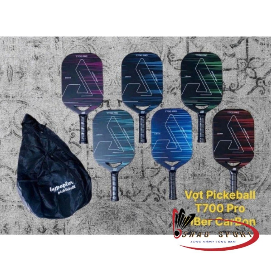 (Tặng bóng + Túi) Vợt pickleball cao cấp T700 pro Fiber Carbon