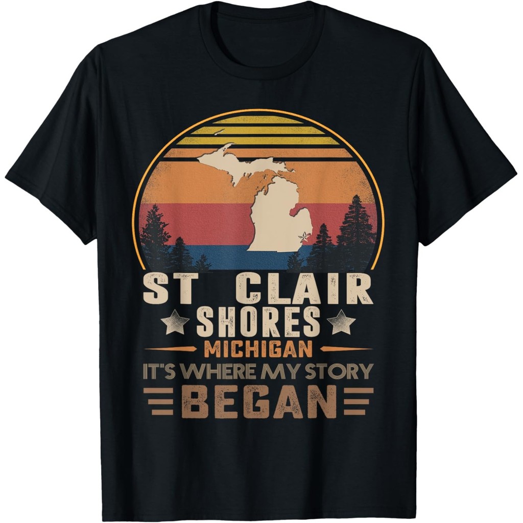 Áo thun St Clair Shores Michigan Where My Story Began
