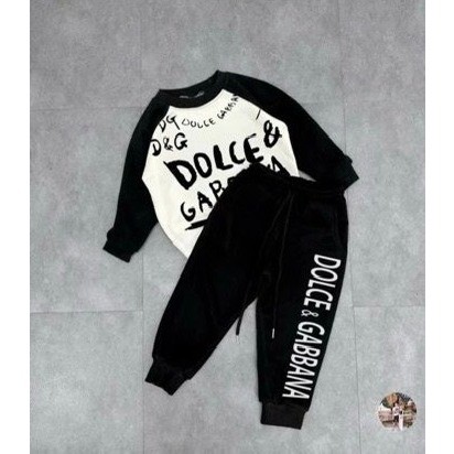 Sét nỉ swter DG phối tay pic art cho bé , bộ áo nỉ cổ tròn trẻ em unisex , Kid_genz