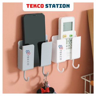 Giá Đỡ Dán Tường Để Sạc Điện Thoại, Remote, Ổ Cắm Kèm 2 Móc Chữ J