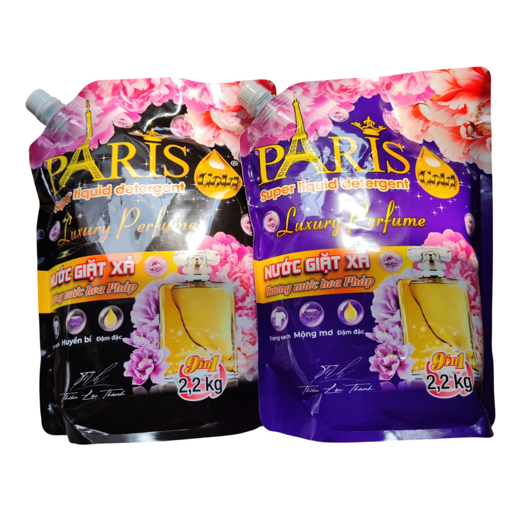 Nước Giặt Paris 2,2 lít, 2,2 kg- Nước Giặt Xả Thơm Lâu Hương Nước Hoa Pháp Làm Sạch