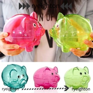  Ngân hàng heo đất RYEIGHTON Hộp đựng tiền trong suốt hình con lợn Bottl lưu trữ có thể tái sử dụng cho trẻ em 