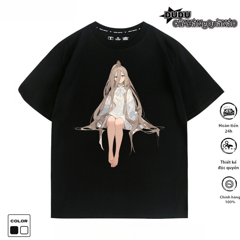 Áo Phông Nam Nữ In Chữ Nhật  Frieren: Beyond Journey's End Zanze siêu tốc áo thun boxy áo cặp cotton