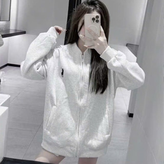Áo Bomber Xám Nỉ Bông Thêu Ngựa KCloset Áo Khoác Nỉ Dày Dặn Dáng Rộng Nam Nữ NA641