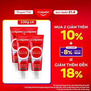 Bộ 4 Kem Đánh Răng Colgate trắng răng Optic White trắng trong 7 ngày từ tinh thể khoáng trắng 100g/tuýp