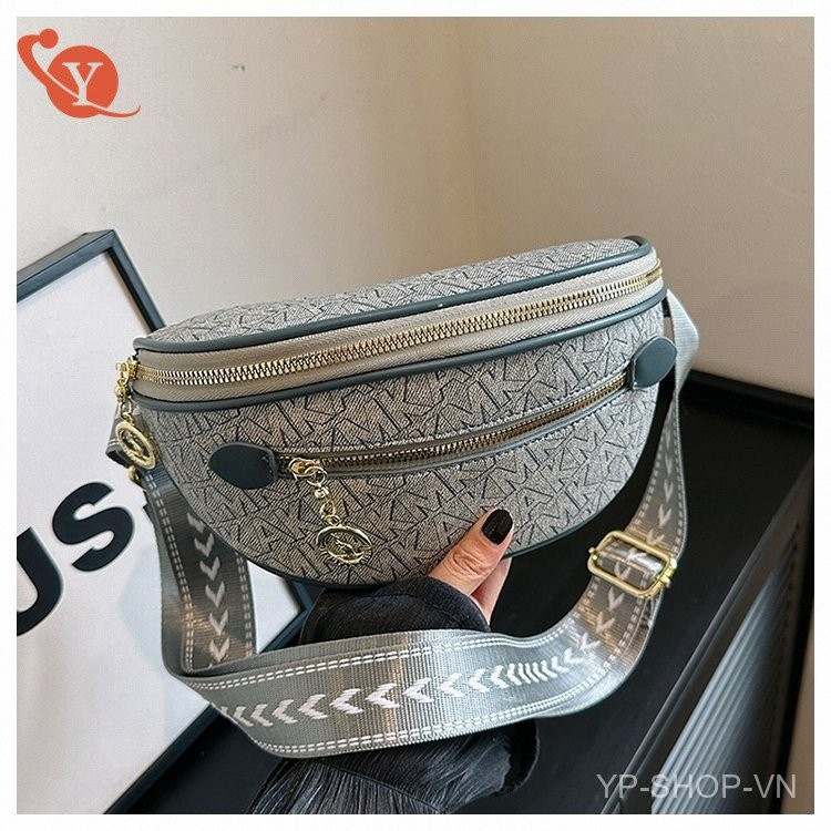 Túi đeo ngực nữ dây đeo rộng thời trang đa năng, túi đeo chéo vintage đa năng