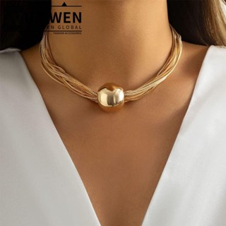  WUZIWEN   1 Vòng Cổ Choker Bằng Hợp Kim Màu Vàng Thời Trang Dành Cho Nam Nữ 