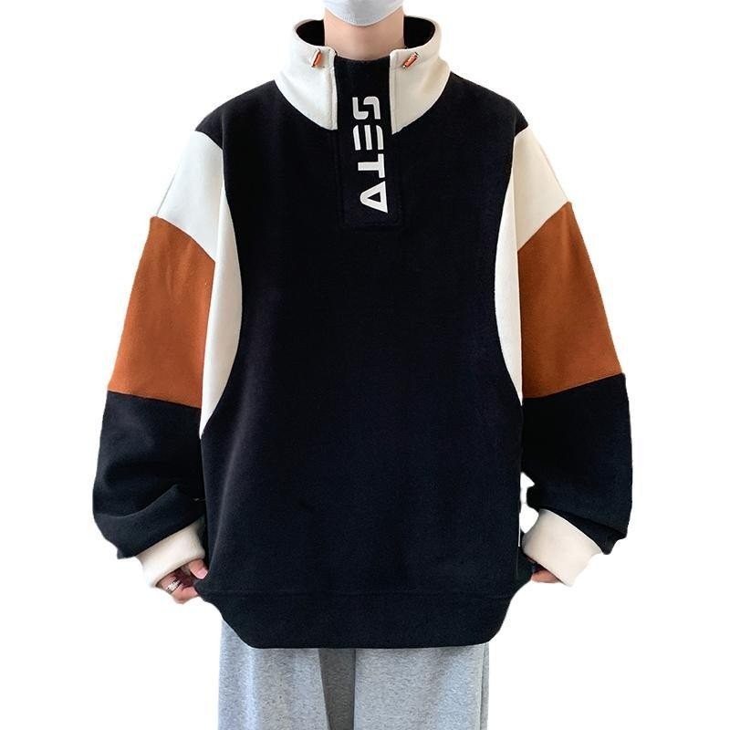 Áo hoodie cổ cao cho bé trai 12 tuổi dành cho học sinh 15 tuổi áo mặc trong lót nhung dày dặn mùa th