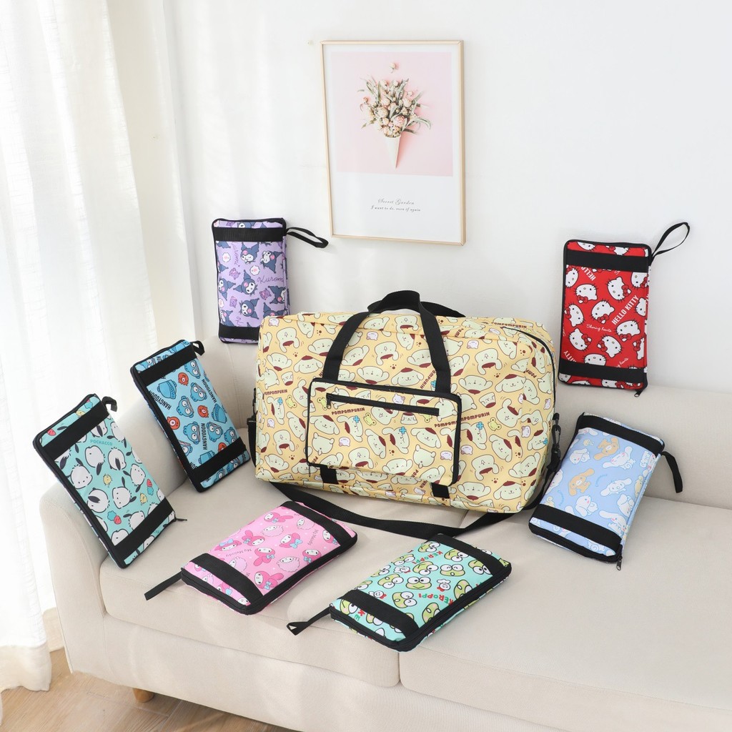 Túi Duffel dung tích lớn Phim hoạt hình Túi Duffel chống thấm nước Kuromi Túi du lịch giải trí Gấp q