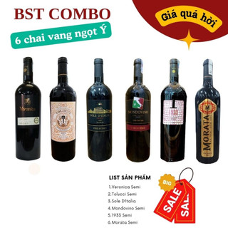 [BEST SELLER] Combo 6 chai rượu vang ngọt Ý bán chạy nhất tại RUMA WINE