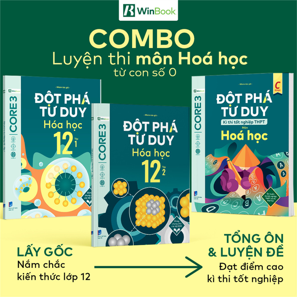 Sách -  Bộ 3 cuốn Đột phá tư duy Hoá học 12 (2 tập), Đột phá tư duy kì thi TN THPT môn Hoá học