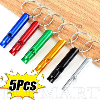 5 Cái Còi an toàn ngoài trời, Dụng cụ cứu hộ khẩn cấp để đi bộ đường dài, cắm trại, đi xe đạp, du lịch | Hợp kim nhôm còi sinh tồn 120dB với Carabiner