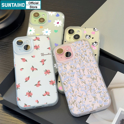 Suntaiho Hoa Phong Cách Dễ Thương Ốp Lưng Điện Thoại TPU Trong Suốt Mờ Mềm Cao Cấp Chống Sốc Cho iPhone 11 12 13 14 15 16 Pro max IP 7 8 Plus Iphon X Xs XR Xs max