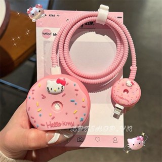 Pink Kitty Cho iPhone Sạc Nhanh Vỏ Bảo Vệ Cáp Dữ Liệu Đầu Sạc Cáp Dữ Liệu Bảo Vệ Phụ Kiện