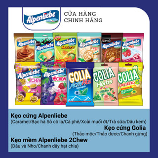 Kẹo cứng, kẹo mềm Alpenliebe, Golia dạng gói nhiều hương vị nổi bật hương Xoài muối ớt, hương Caramen, Dâu Sữa, Bạc Hà