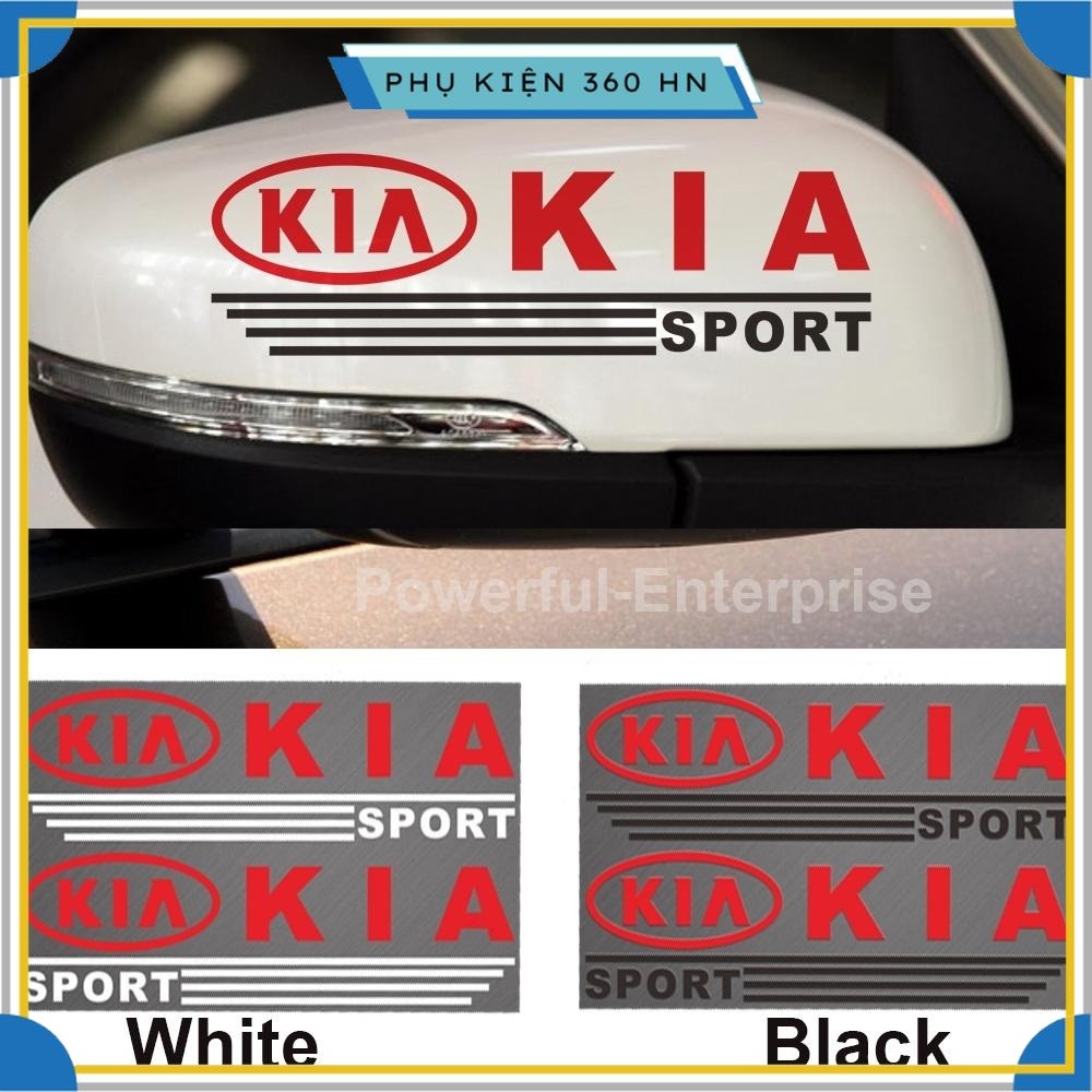 Bộ 2 tem dán gương chiếu hậu cho ô tô KIA