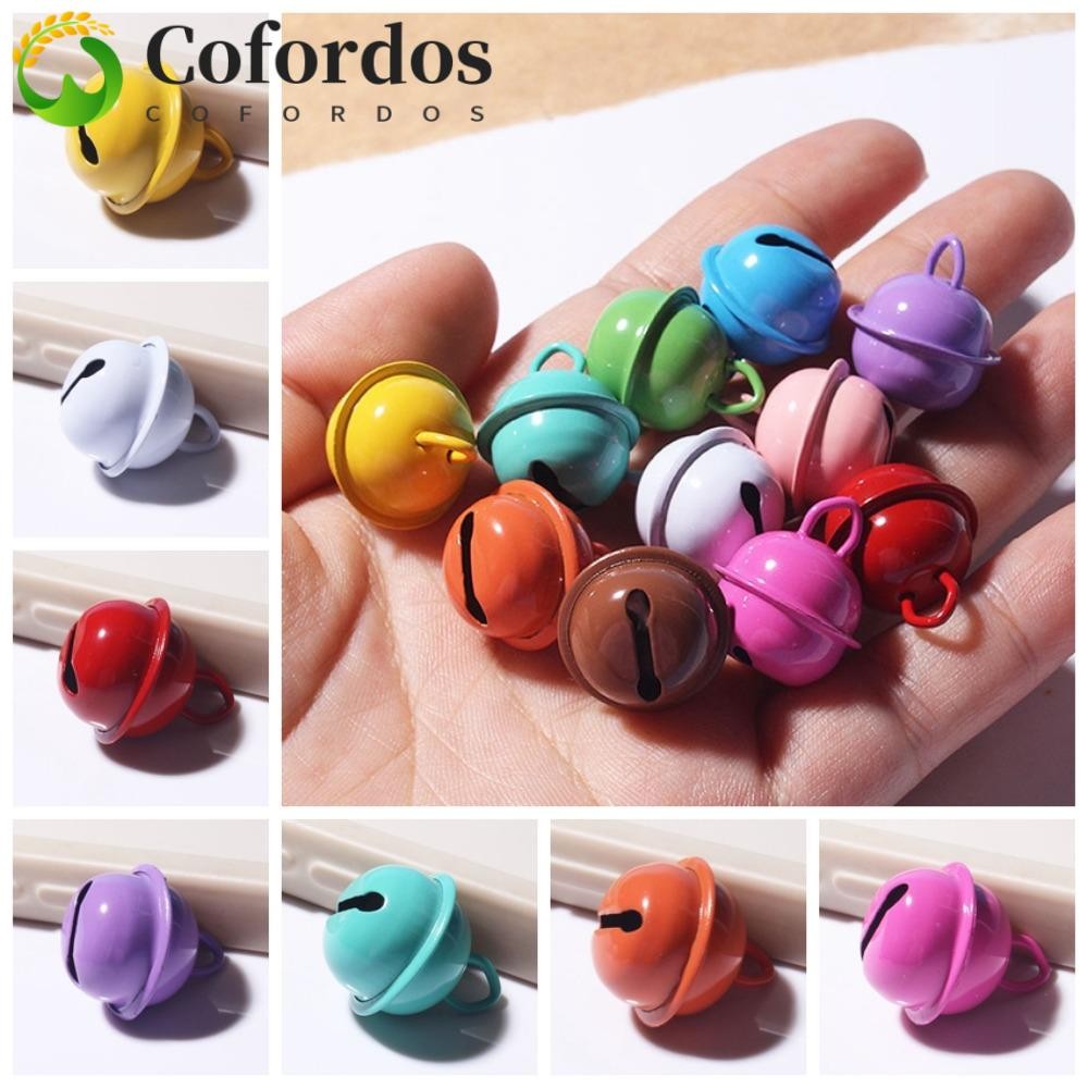 COFORDOS 5 chiếc Jingle Bells Hạt kim loại, Chuông 18mm Mặt dây chuyền móc khóa chuông đầy màu sắc, 