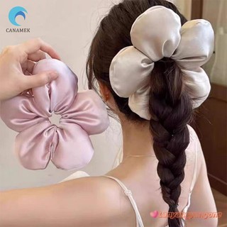 Canamek Hàn Quốc Sáng Tạo Phóng Đại Hoa Scrunchie Mũ Đội Đầu Nữ Cô Gái Hợp Thời Trang Co Giãn Tóc Kỳ Nghỉ Phụ Kiện Tóc Mới