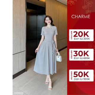 Váy thun dáng dài hoa đính eo sang chảnh Charme 403023