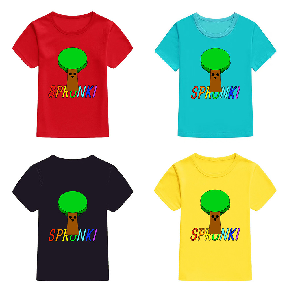 Mingyuan Sprunki Mr Tree T-Shirt Tshirt Casual Short Sleeve Loose Unisex Teenagers Tee Top