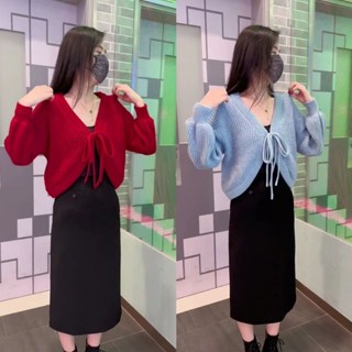  Mùa Thu Phong Cách Mới Lười Phong Cách Áo Len Ngắn Nữ Sang Trọng Phối Ren Phong Cách Nhẹ Nhàng Cao Cấp Ôm Hơn Nhìn Dệt Kim Cardigan Áo Khoác Mùa Đông 