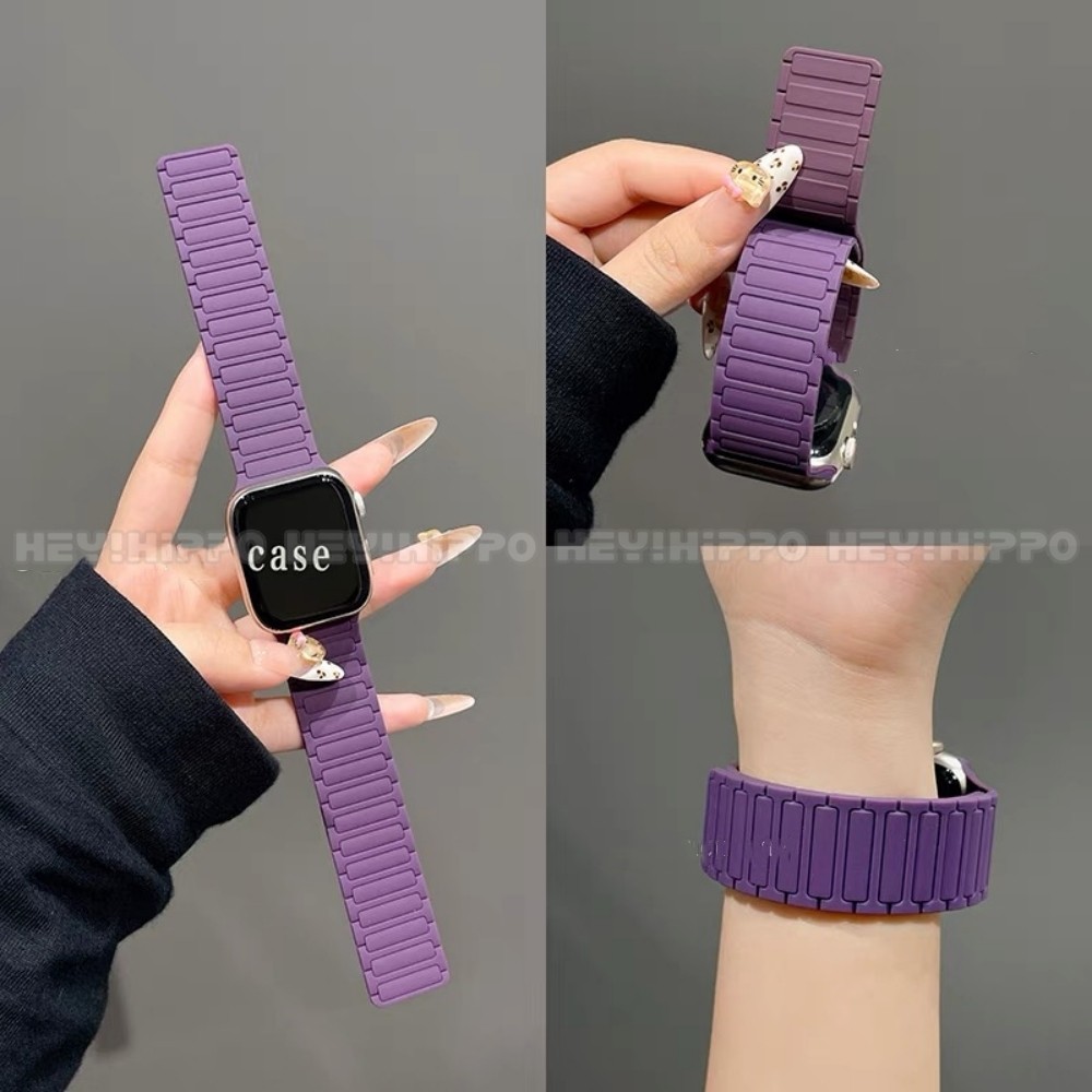 Màu Berry Tím Thích Hợp Cho Đồng Hồ Thông Minh series 10 / 9 / 8 / 7 / 6 / 5 / SE / 4 / 3 Dây Đeo Từ Tính Thích Hợp Cho iwatch 49 / 46 / 45 / 44 / 42 / 41 / 40 / 38mm