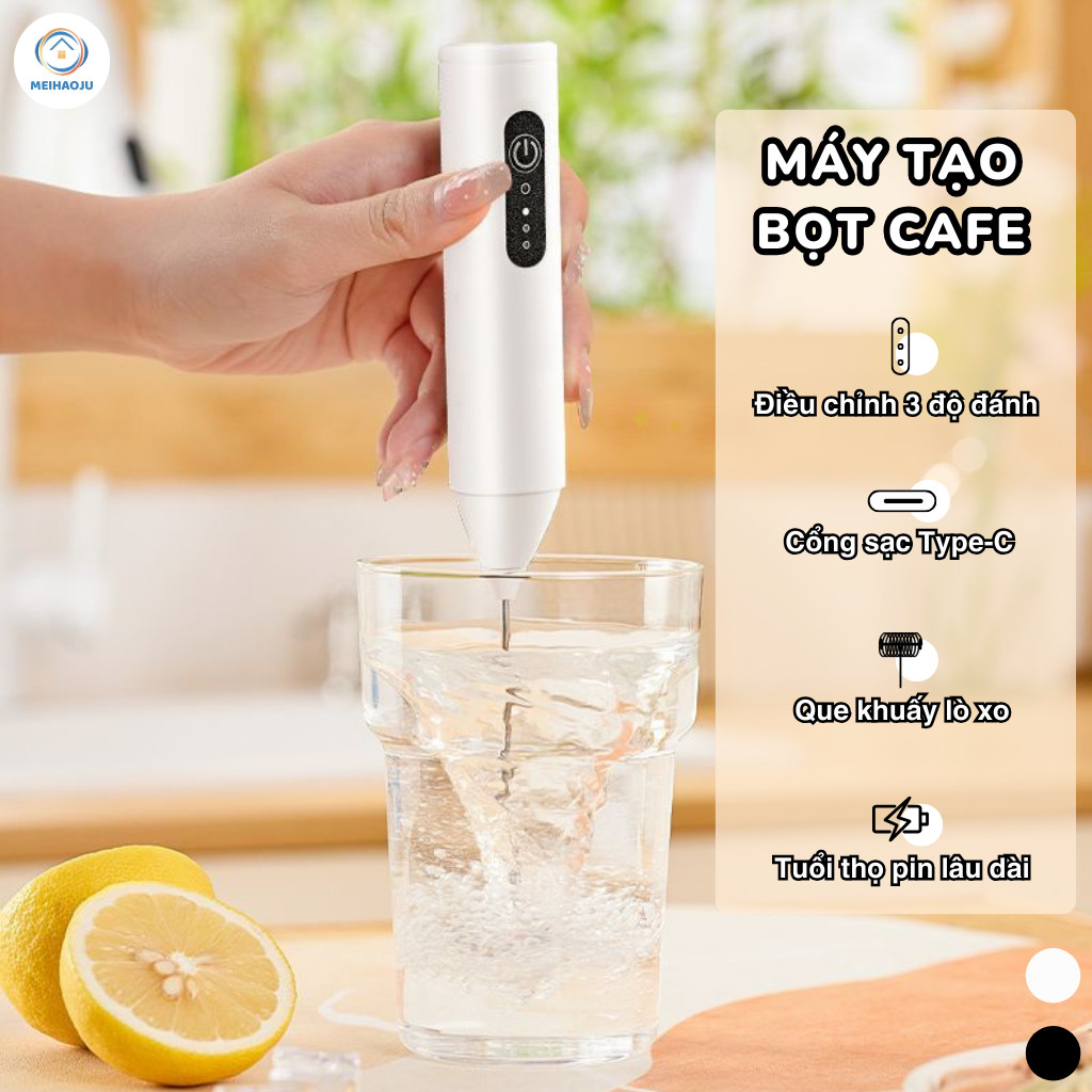 Máy đánh trứng, đánh bọt cà phê thế hệ thứ hai hoàn toàn mới, động cơ hoàn toàn mới, bền, có thể sạc lại