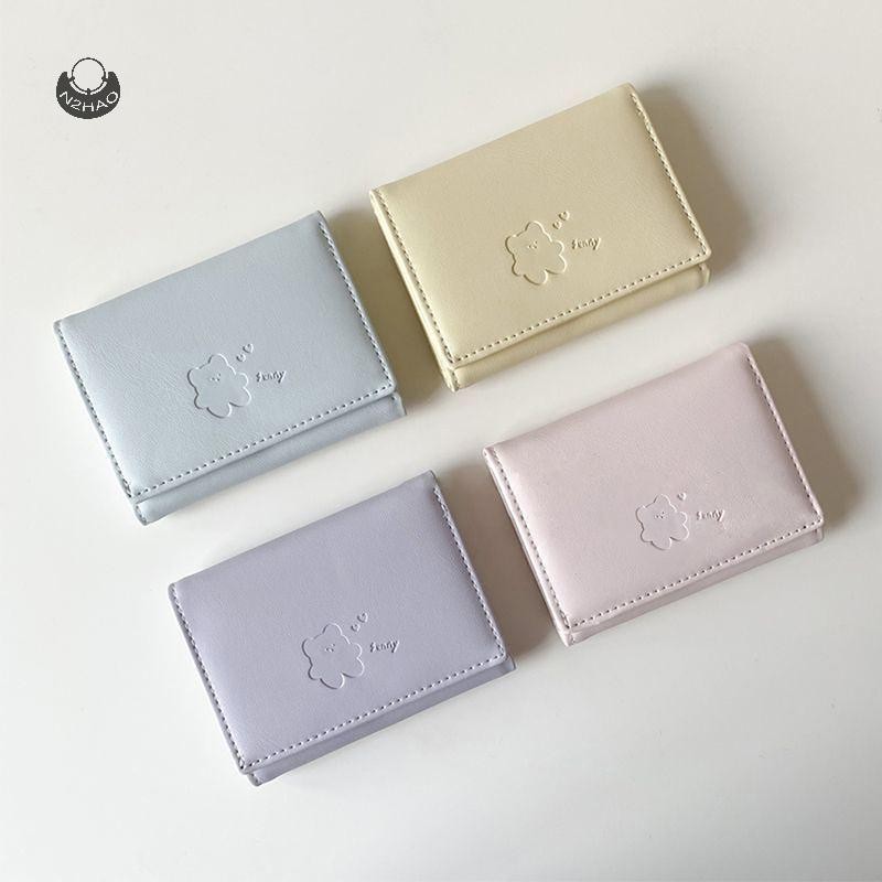 N2hao Nữ Ví Gấu Dễ Thương Ba Đa Năng Ví Ngắn Gấp Đựng Thẻ Ví Đựng Tiền Xu Nữ Túi Đựng Thẻ Kẹp Túi Hoạt Hình QZZ