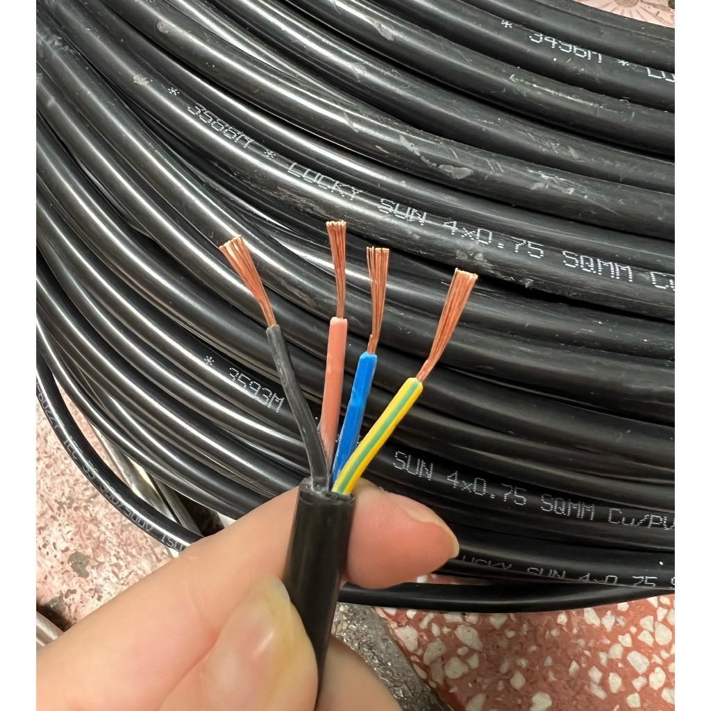 (5 mét) Dây Điện 4lõi 0.3 0.5 0.75 dây lõi đồng nguyên chất 4x0.3 4x0.5 4x0.75