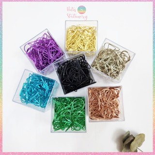   HOTIS  Set 50  100 cái kẹp giấy kim loại hình giọt nước 7 màu trang trí thiệp cưới kẹp giấy note 