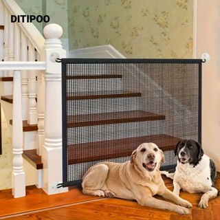  Hàng rào chắn DITIPOO Thú cưng gấp thoáng khí Chó cưng hình chữ nhật có móc lưới cầu thang cho mèo con 