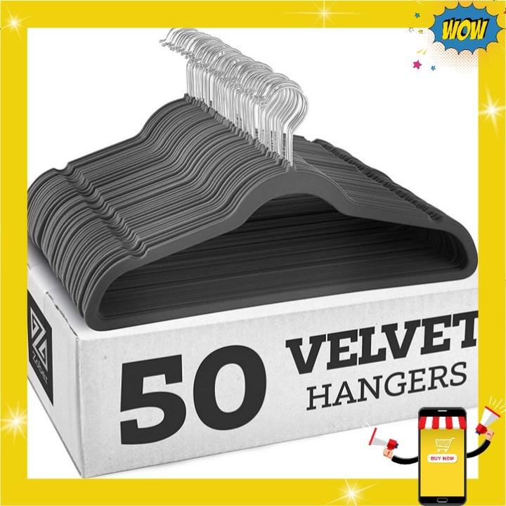 [HCM] - Bộ 50 móc quần áo VELVET HANGERS - Euro Outlet VN