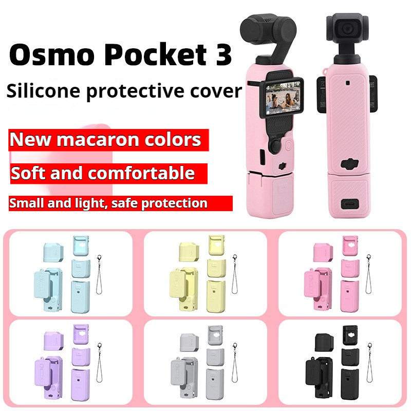Dành Cho DJI OSMO POCKET 3 Vỏ Silicon Nhiều Màu Sắc Vỏ Ống Kính Cho DJI Pocket3 Màn Hình Hood Phụ Ki