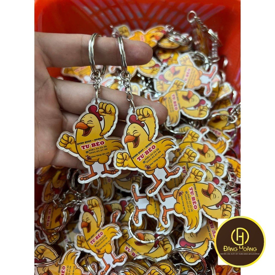 Móc khóa mica theo yêu cầu tặng khách hàng - in theo yêu cầu - số lượng từ 50 cái