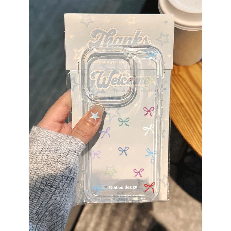 Nơ Màu Thích Hợp Cho Apple 16PROMAX Ốp Điện Thoại iPhone14 Fun 13 Chống Sốc 12 Vỏ Mềm 11 Vỏ Điện Tho