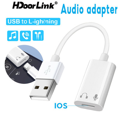 Hdoorlink Tai Nghe Bộ Chuyển Đổi Âm Thanh Cáp USB A / Loại C Sang iOS Cho Điện Thoại 15 Pro Tai Nghe Chuyển Đổi Loại C Sang 8Pin Bộ Chuyển Đổi Âm Thanh