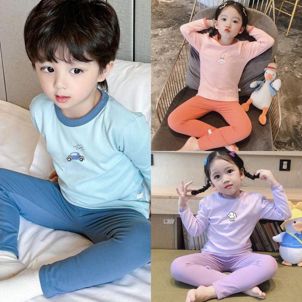 Bộ Đồ Ngủ Mặc Ở Nhà Thời Trang Thu đông Xinh Xắn Cho Bé gái bé trai 8-30kg,Chiều cao 80-140cm