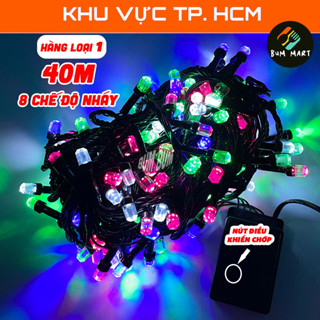  Đèn LED trang trí 40M nhấp nháy nhiều màu 7-8 chế độ nháy cao cấp dây đèn trang trí ngày lễ trang trí Tết và Noel 