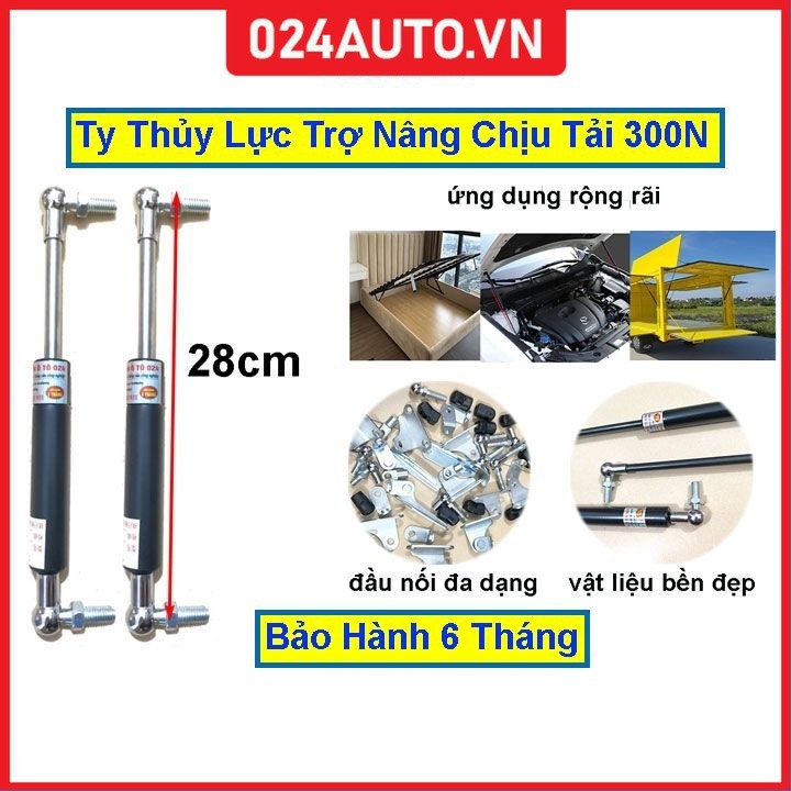 [300N-28cm] Bộ 2 ty thủy lực, ty cốp ô tô thanh chống nâng đẩy chịu tải 300N-30kg dài 28cm