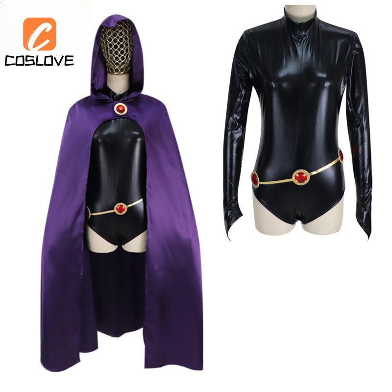 Anime Teen Titans Siêu Anh Hùng Raven Cosplay Quần Áo Trọn Bộ Trang Phục Phù Hợp Với Người Phụ Nữ Áo