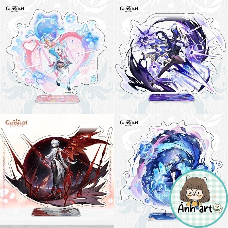 Genshin impact figure Navia Acrylic stand Furina stand Màu nước phong cách đứng