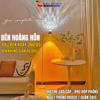  Đèn led Gợn Sóng Ánh Sáng Sunset - Trang Trí Phòng Ngủ Chiếu Góc Livestream Hiệu Ứng Hoàng Hôn Decor Độc Đáo ZINIA 