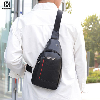 XINYIMEI Túi đeo ngực bằng da mềm PU nam hợp thời trang mới chống thấm nước đơn giản Túi đeo vai thông thường