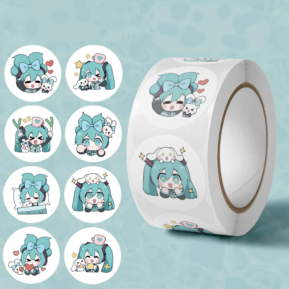 500 Chiếc 8 Hình Ảnh Chibi Hatsune Miku Hoạt Hình Dán Cuộn / Dán Băng