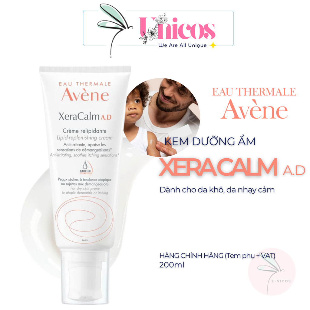 Kem Dưỡng AVENE XeraCalm A.D Cream - Dưỡng Ẩm AVENE Cho Da Khô, Ngứa, Nhạy Cảm 200ml