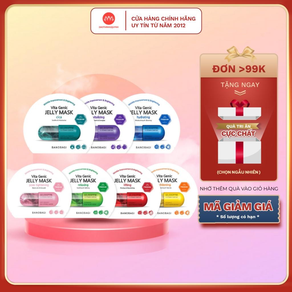 Mặt Nạ Banobagi Vita Dưỡng Trắng Premium Genic Jelly Mask Bổ Sung Vitamin 30Ml Mẫu Mới Có Chữ Ký