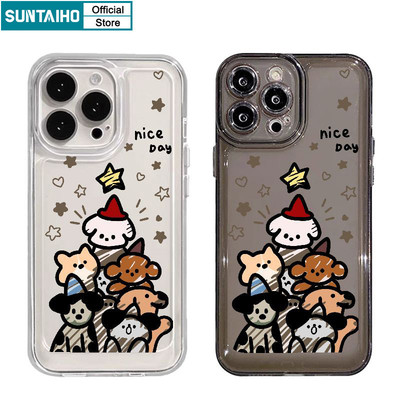 Suntaiho Ngộ nghĩnh Vỏ Độc Đáo Hoạt Hình Họa Tiết Chó Ốp lưng Cho Iphone 16 15 14 13 12 11 Pro Max IP 7 8 Plus Iphon X Xs XR Xs Max TPU Mềm Cao Cấp Chống Sốc Ốp Lưng