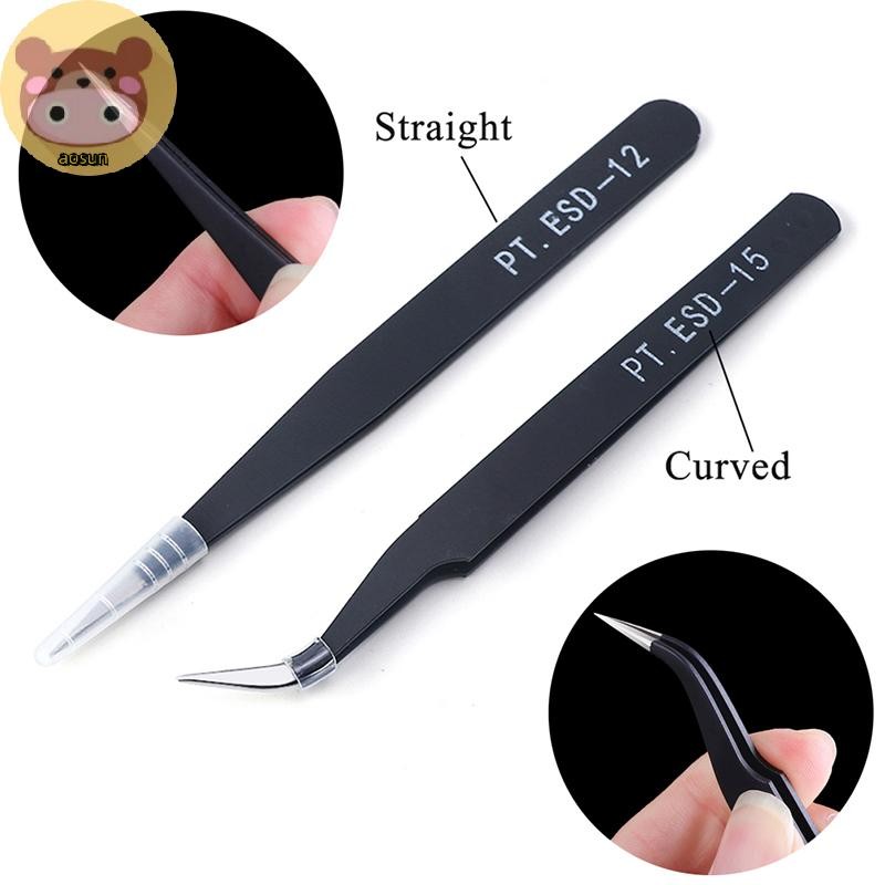 Aosun 1 Nhíp ESD-12 / 15 Nhíp Inox Công Nghiệp Chống Tĩnh Điện Cross Nhíp EN