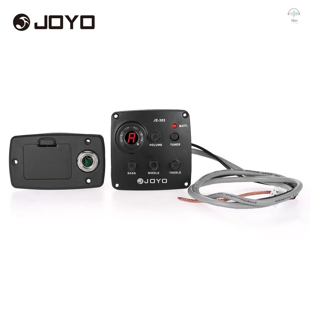 Joyo JE-303 Acoustic 3-Band EQ Equalizer Guitar Piezo Pickup Preamp Hệ thống điều chỉnh với màn hình